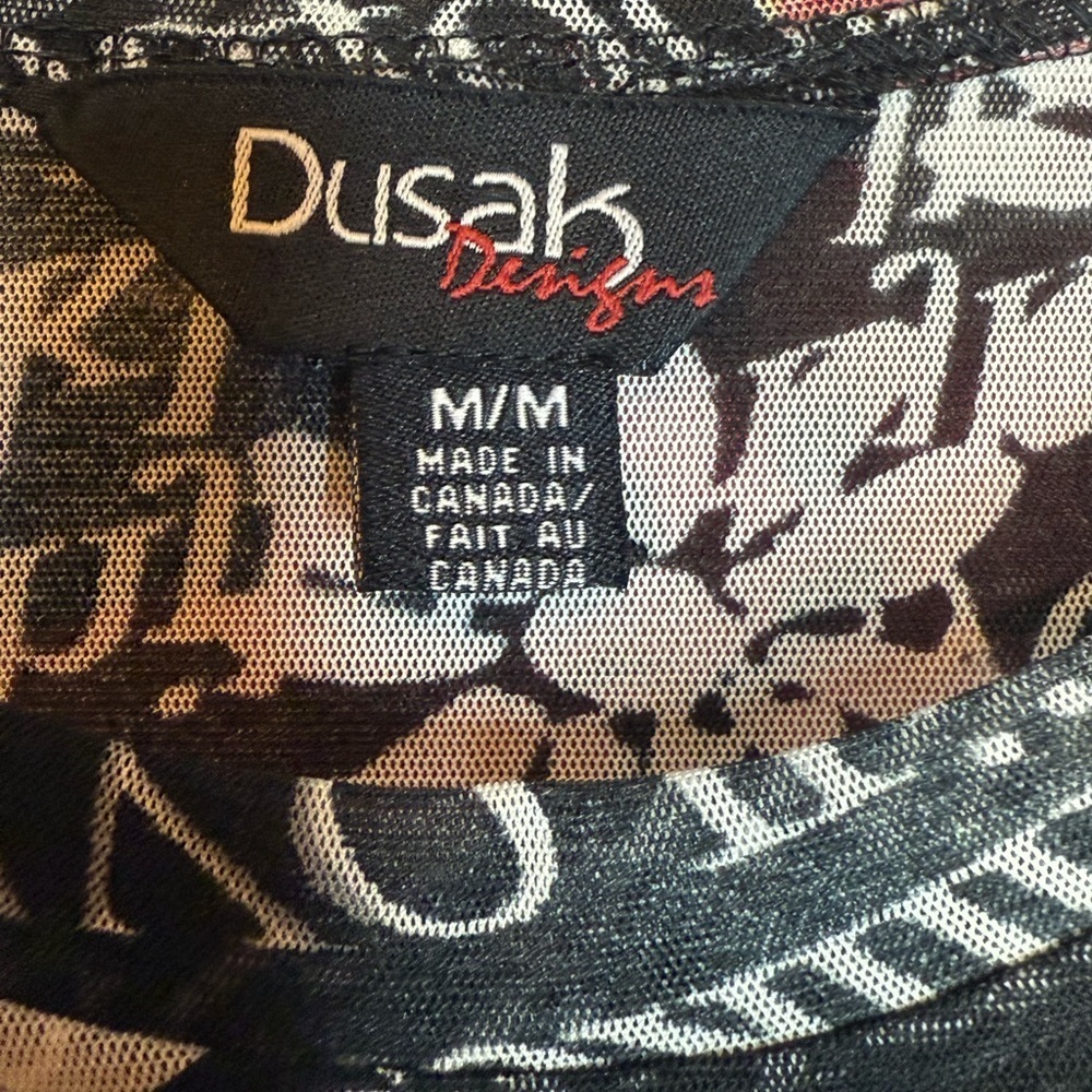 Dusak Designs Y2Kcore Floral & Text Patterned Layered Mesh Long Sleeve Size M. - Picture 9 of 16